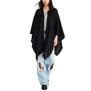 Steve Madden Women's Open Front Solid Boucle Lurex Cape Sweater b54